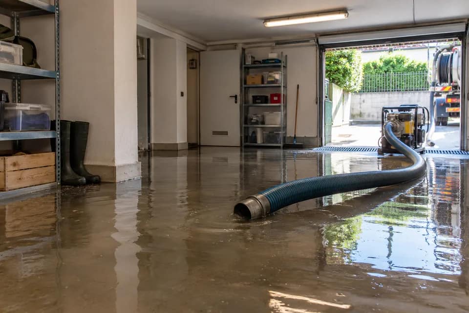 Aspirazione di acqua da un locale allagato