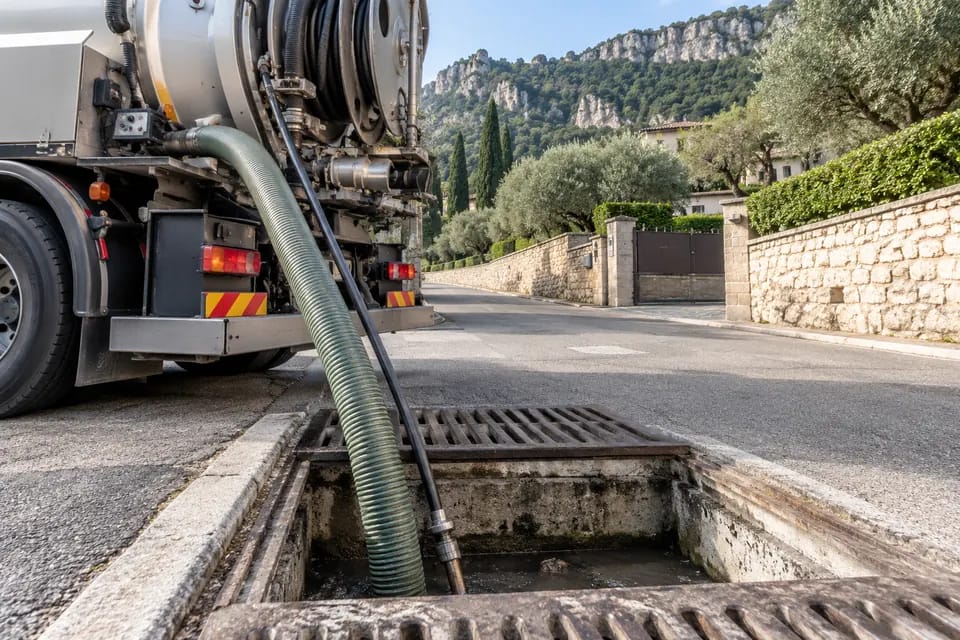 Pulizia di pozzetto e caditoia con attrezzatura da autospurgo